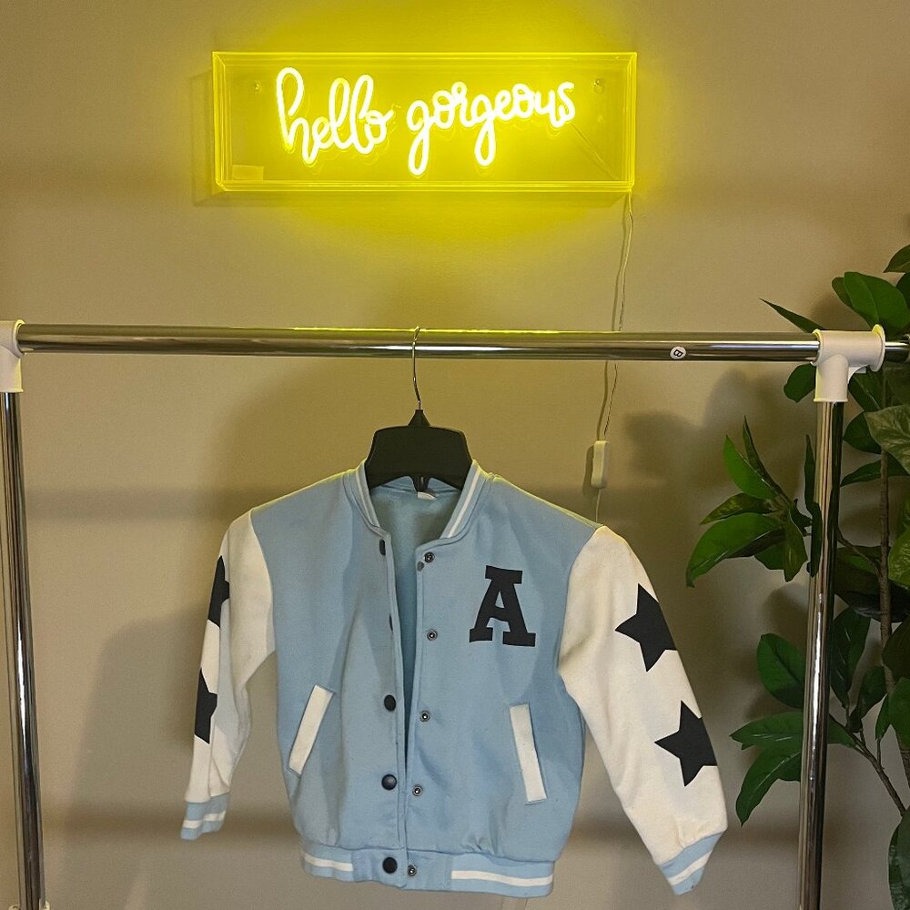 Kids Bomber Jacket with Letter "A" - Size US 6-7 (120)